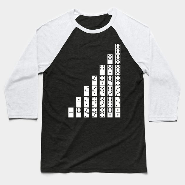 Domino Tiles (white) Baseball T-Shirt by aceofspace